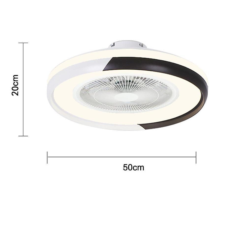 Bladeless Circular Flush Mount Ceiling Fan with Dimmable Light and Remote Control