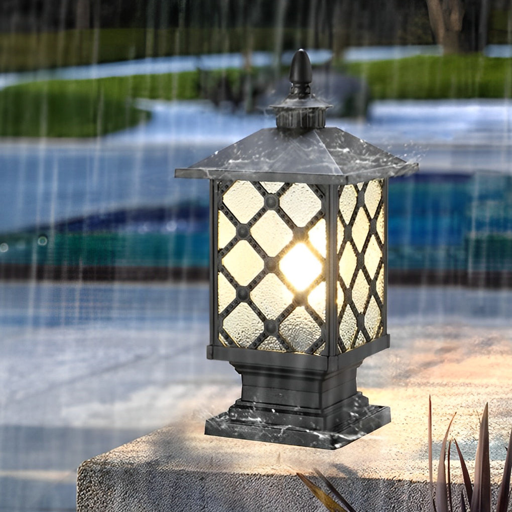 Modern Retro Outdoor Pillar Light — Die-Cast Aluminum, Frosted Glass, 12W LED E27, IP55, 3000K Warm White, Bronze or Black