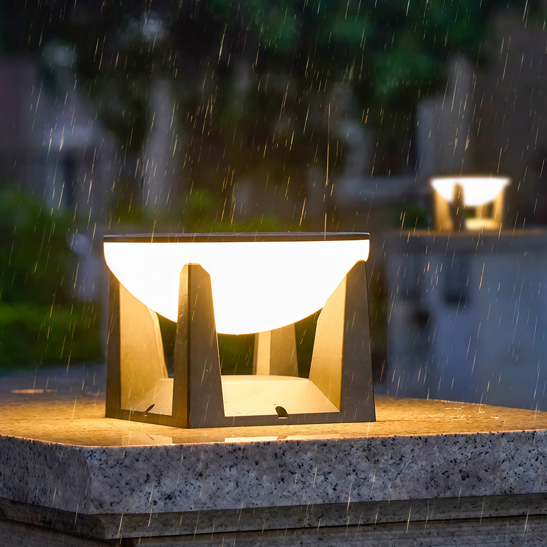 Solar Bollard Pillar Light — Black ABS, Three-Color Dimming (3000K/4500K/6000K), IP65 Weatherproof
