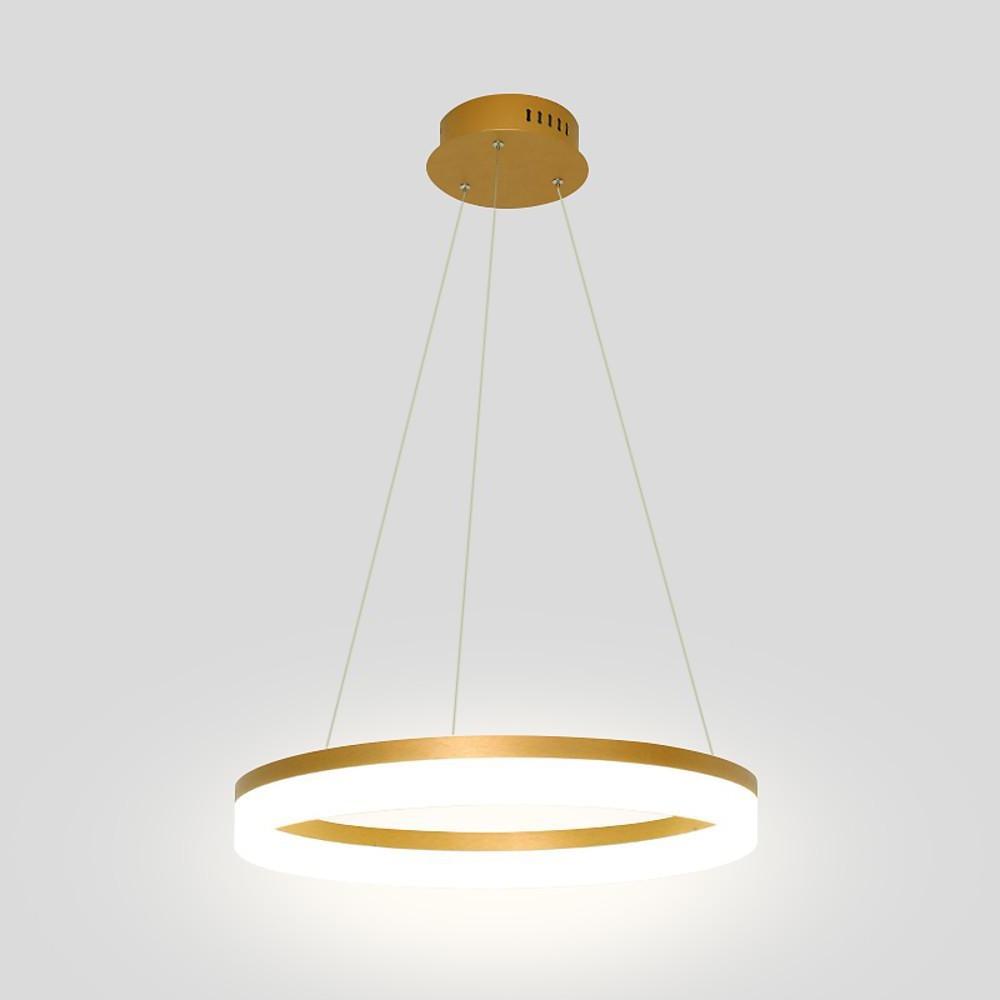 Flat Circular Modern Chandelier — Aluminum & Acrylic, Integrated LED, Dimmable with Remote, 24" or 31", 3000K / 4500K