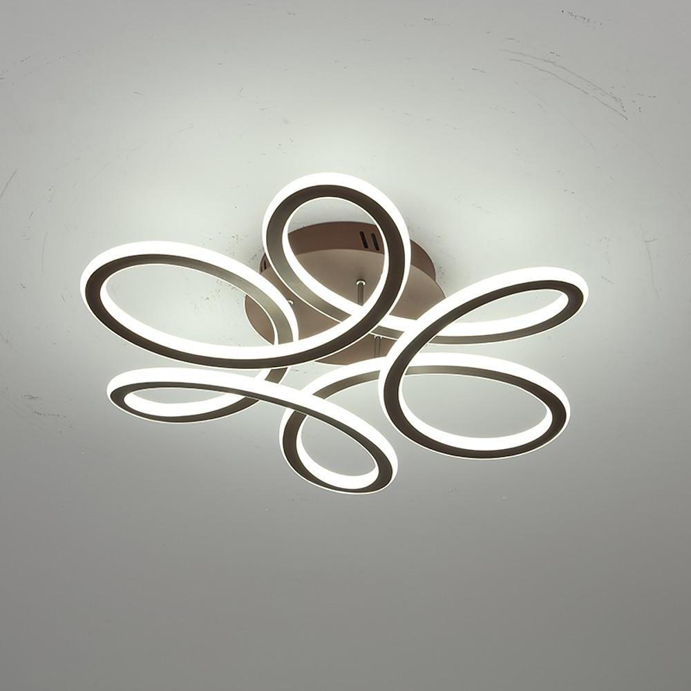 Swirl Flower Flush-Mount Ceiling Light — Aluminum, LED Dimmable, 3-Step Dimming, Remote Control, 22"