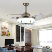 19-Inch Industrial Retractable Ceiling Fan with Light for Home Office Use Luxe