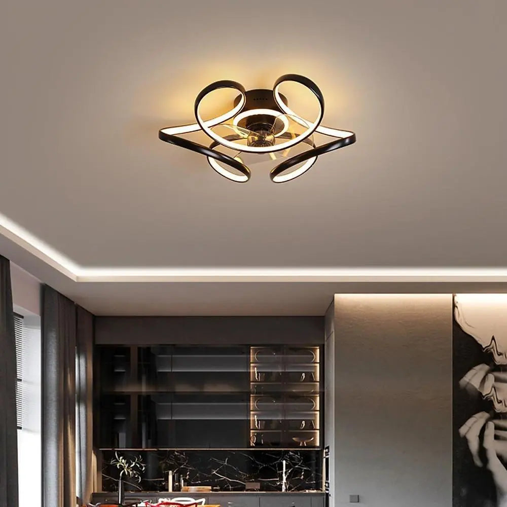 Modern Ceiling Fan with Light and 3 Blades Cluster Design Luxe