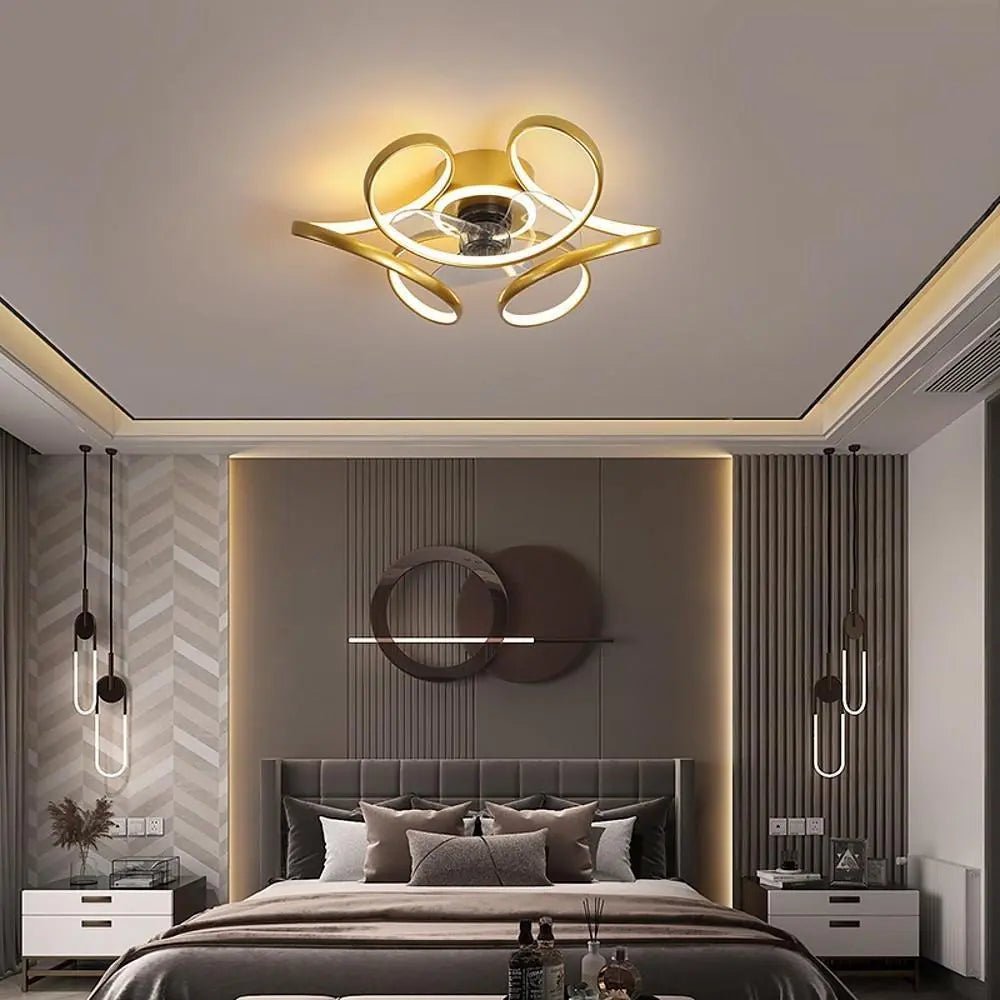 Modern Ceiling Fan with Light and 3 Blades Cluster Design Luxe