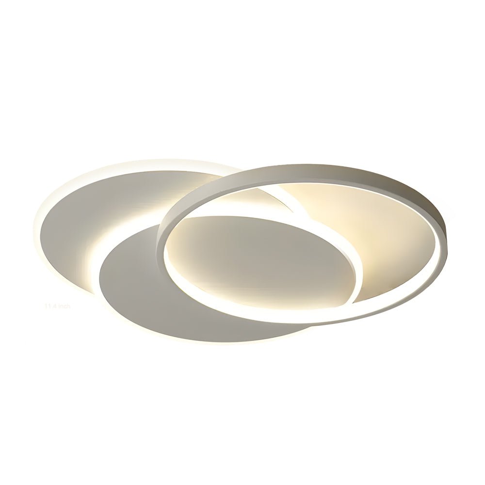 Triple-Circle LED Flush Mount — White Acrylic and Iron, 30W, 3-Step Dimming, 3000K/4500K/6000K, 19.7"