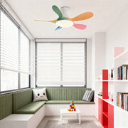 5-Blade Kids' Room Ceiling Fan with Light — Metal Body, ABS Blades, 46" or 56", 3-Color Dimming, Remote Control