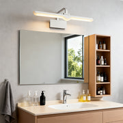 Modern LED Vanity Light Bar — White Aluminum, 180° Adjustable, 18W, 3-Step Dimming, 12.2" / 16.9" / 20.9"