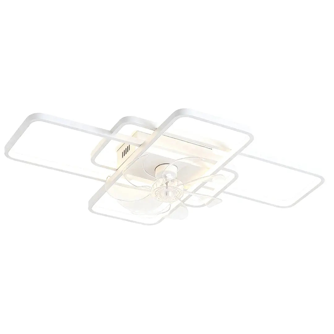 Large Ceiling Fan with Lights - Clear Acrylic Shade and ABS Blades Luxe