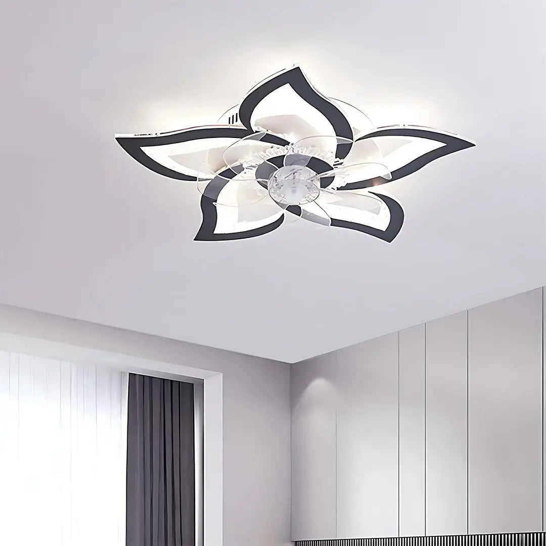Modern White Ceiling Fan with Light and Remote Control - Dimmable Design Luxe