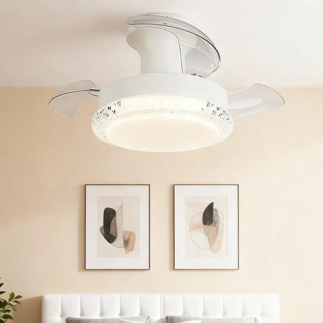 Quiet 3-Blade Flush Mount Ceiling Fan with Light Luxe