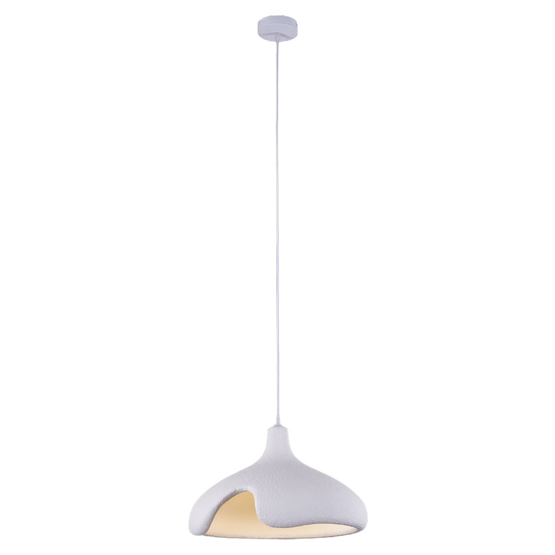Cement-Look Pendant Light — PS Shade, Metal Frame, E27, 15.75" Wide, Adjustable 59.1" Cord