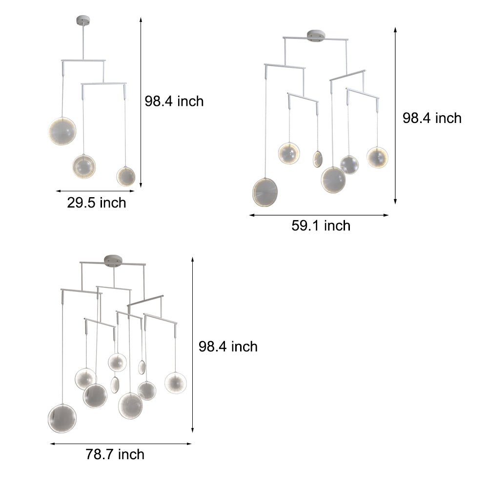 white focus led chandelier with 3 6 or 9 lights
