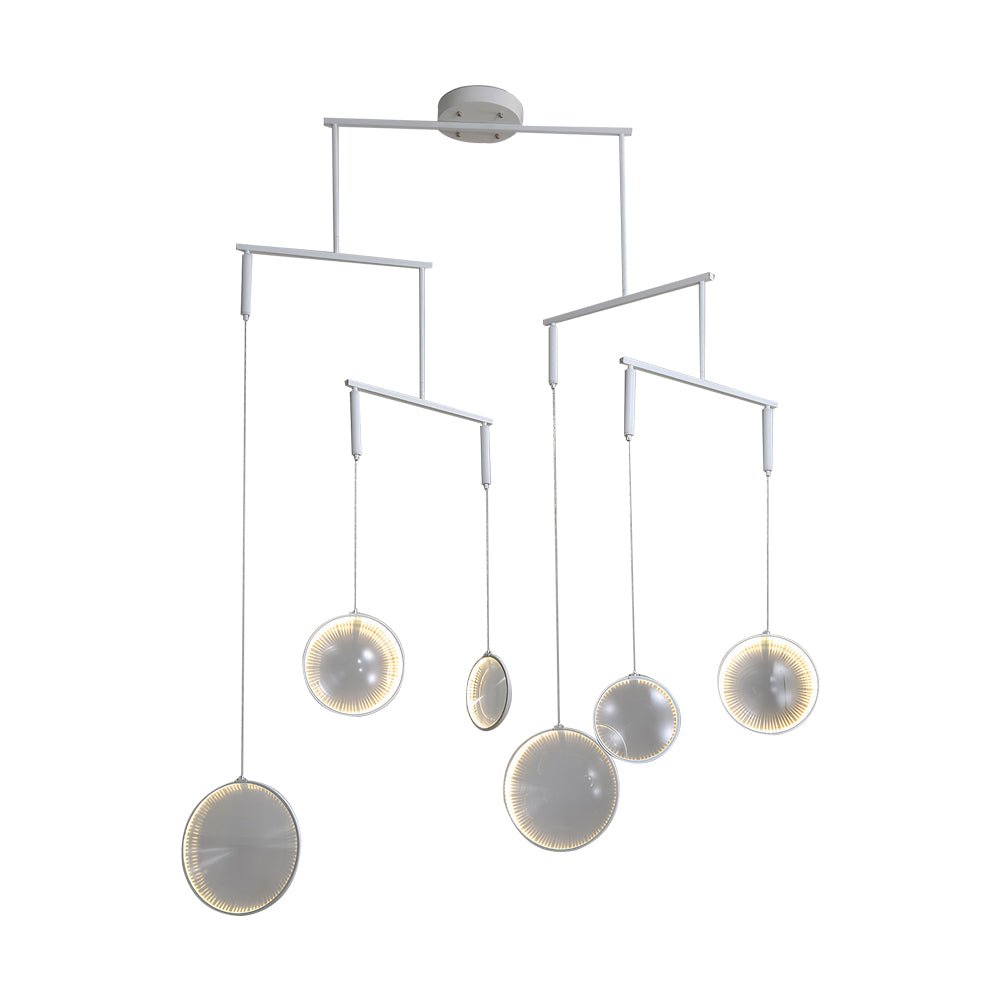 white focus led chandelier with 3 6 or 9 lights