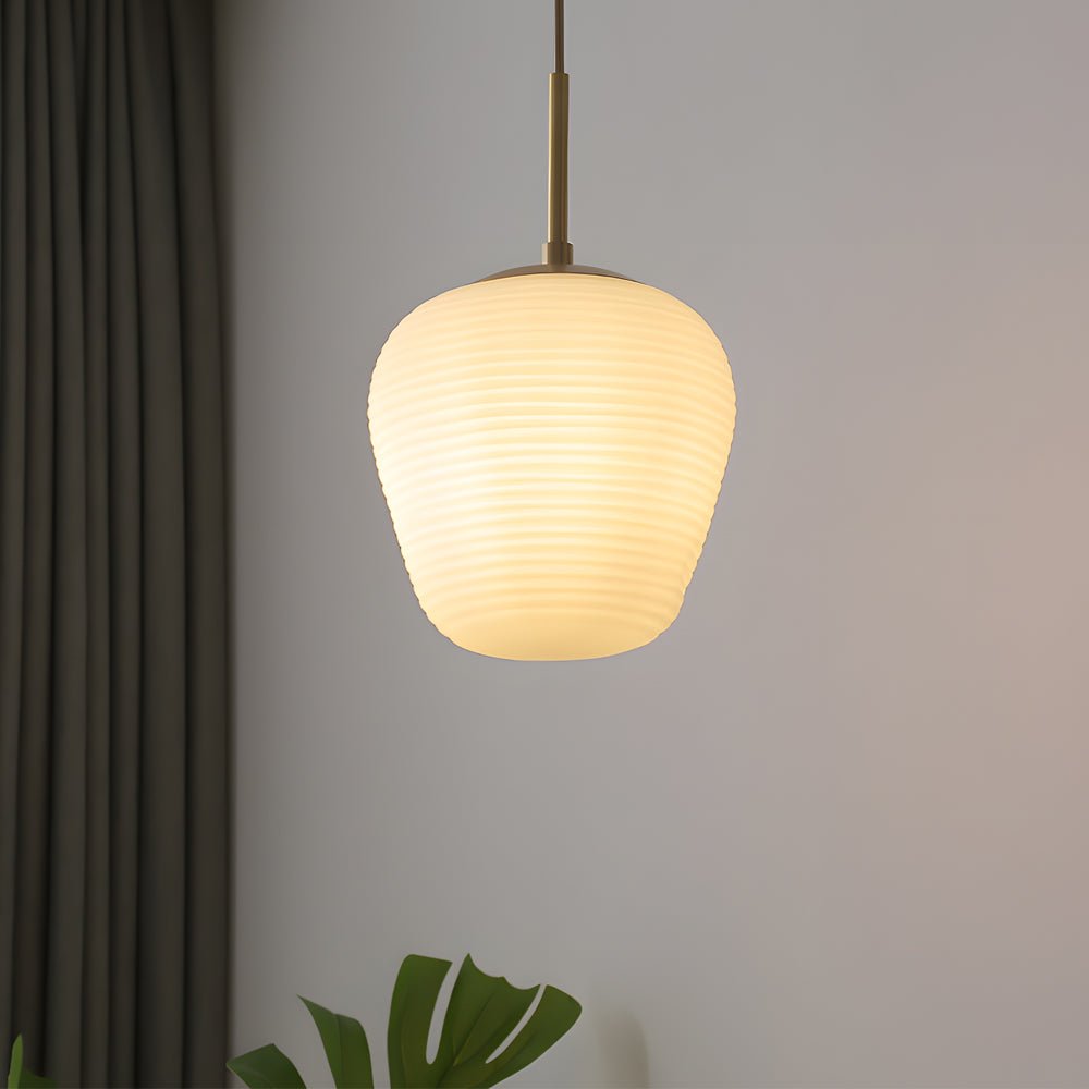 white glass pendant light by rituals