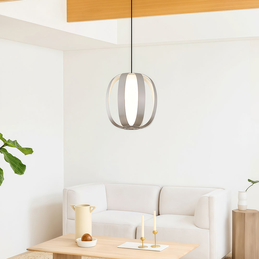 Minimalist Lantern Pendant Light — Aluminum & Acrylic, 15W LED, 4000K, Adjustable Chain