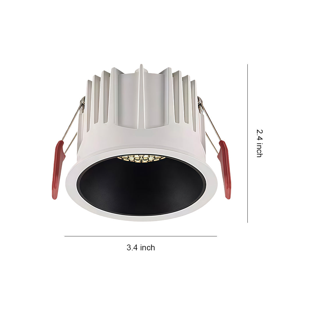 Anti-Glare Recessed LED Downlight — Aluminum, 7W / 12W, 3000K / 4000K / 6000K, CRI 90