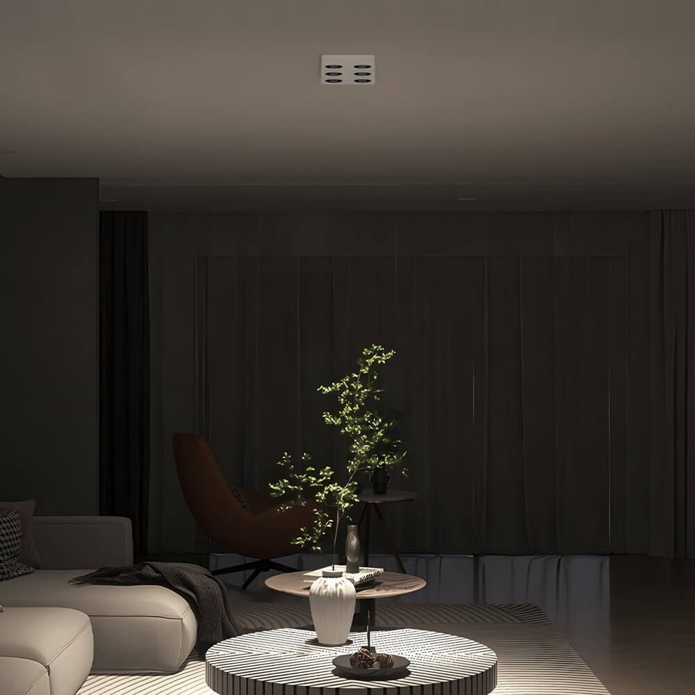white led flush mount light with 68 peg rectangles