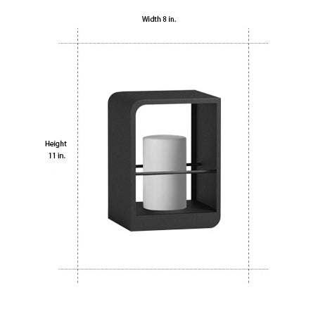 Modern Black Rectangular Frame Outdoor Lantern — Stainless Steel & PMMA, Solar / Hardwired, LED 3200K, IP54, 11", 17", or 29"