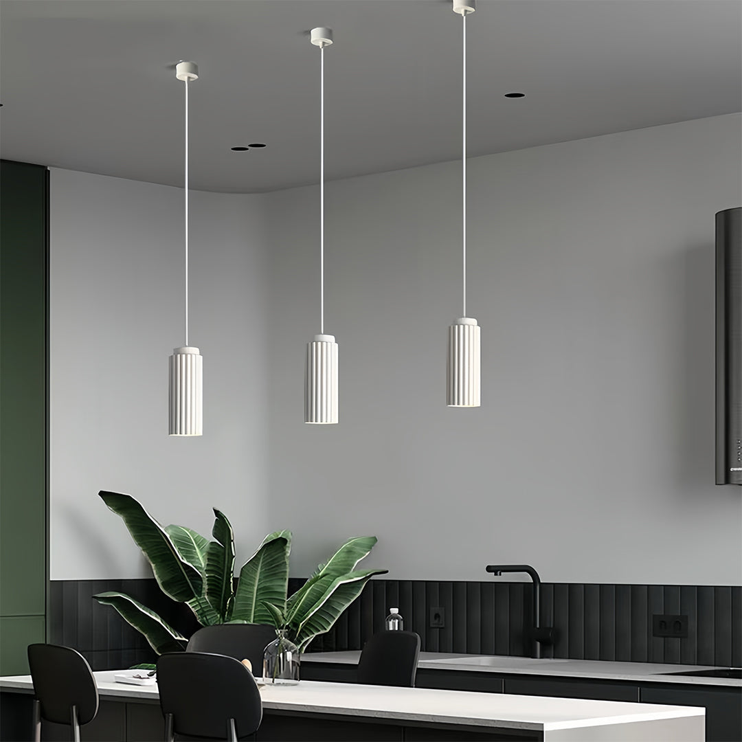 Minimalist Cylinder Mini Pendant — Iron, GU10 5W, Three-Color Temperature, 2m Adjustable Cord