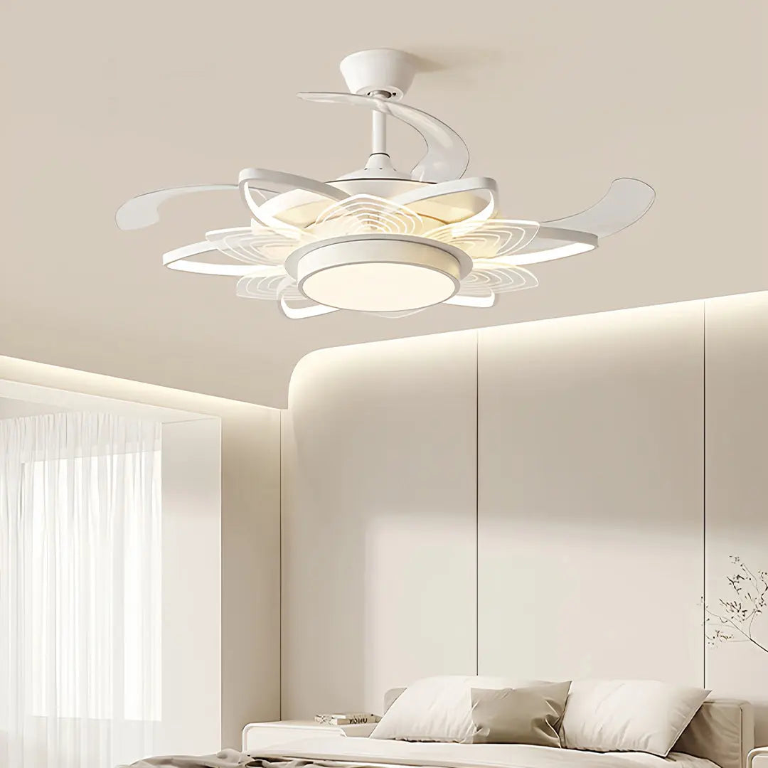 Minimalist Black Modern Ceiling Fan with Light - Iron Body Design Luxe