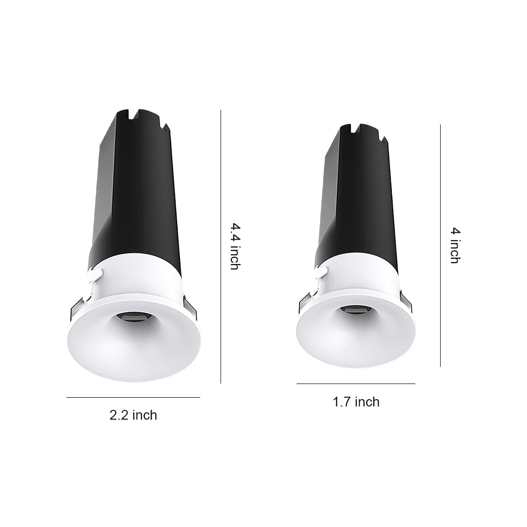 Arc-Shaped Mini LED Recessed Spotlight — Aluminum, Deep Anti-Glare, 15° Beam, 6W–7W, 3000K / 4000K / 6000K