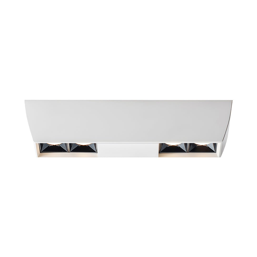 Square Surface-Mount Downlight — Aluminum & Acrylic, LED, 4/6/10-Head, 20W–40W, 3000K/4000K/6000K