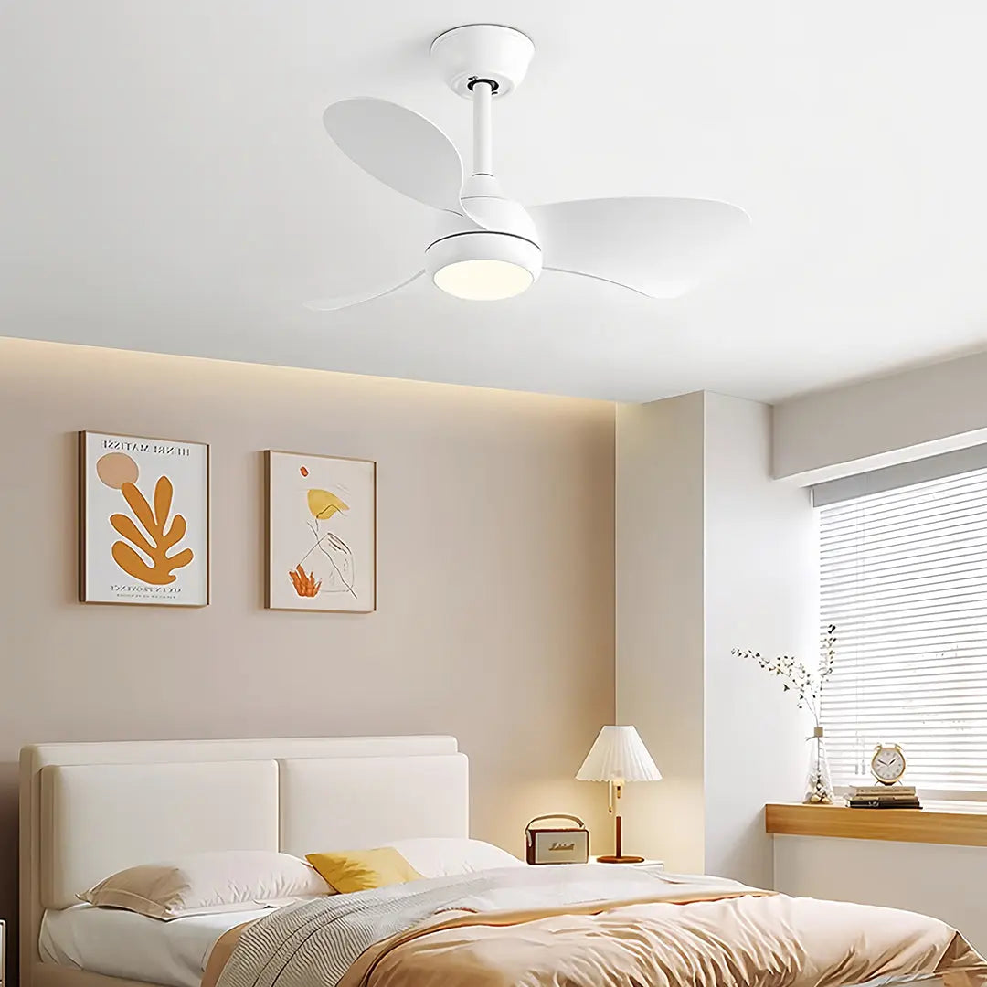 Nordic-Inspired Retro Ceiling Fan with Light - Inverter Metal Lamp Body Luxe