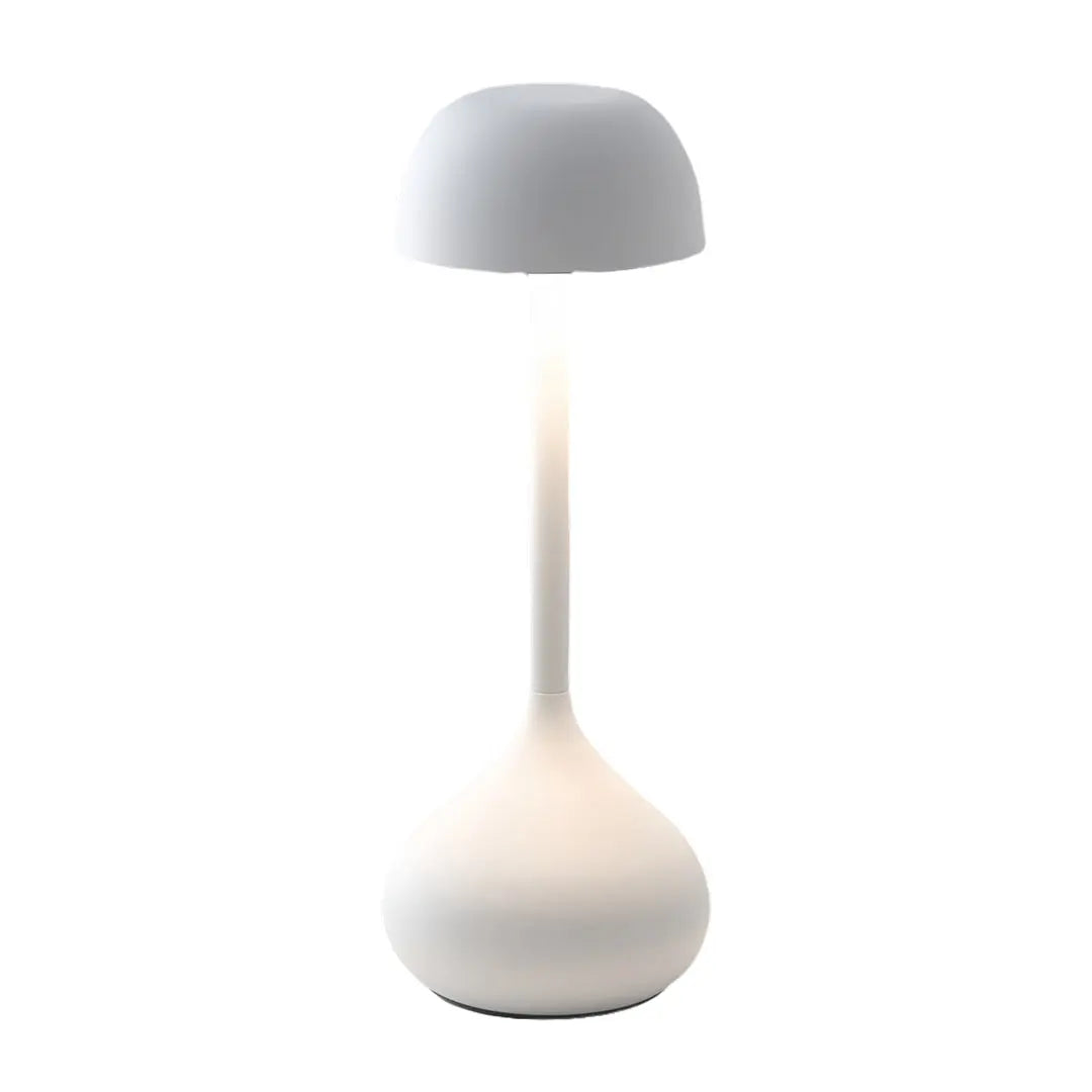 Minimalist Gourd-Shaped Rustic Metal Table Lamp - Rechargeable Design Luxe