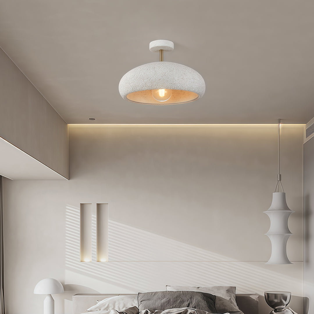 Wabi-Sabi White Semi-Flush Ceiling Light - Ambient Ceiling Lamp