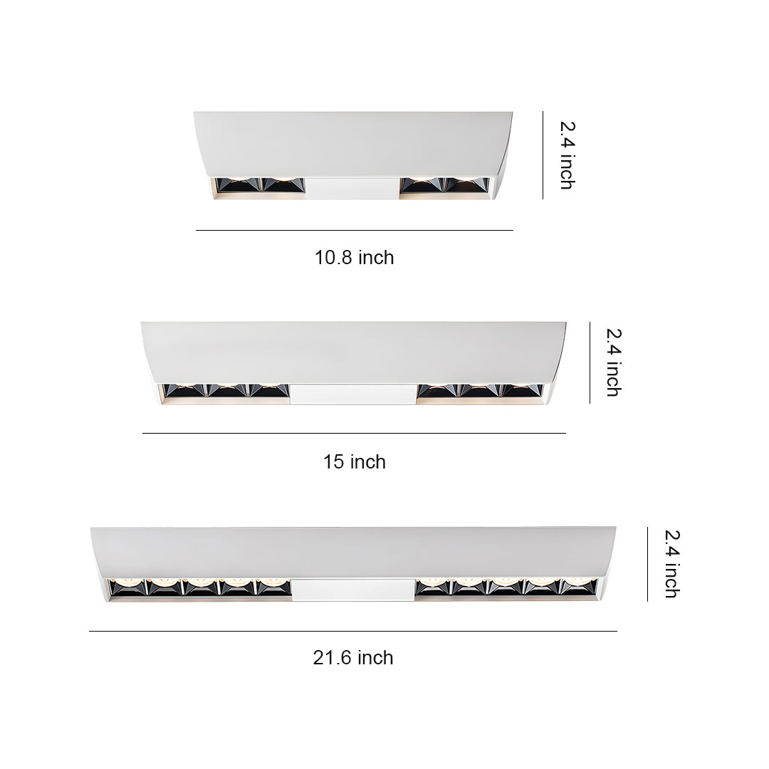 Square Surface-Mount Downlight — Aluminum & Acrylic, LED, 4/6/10-Head, 20W–40W, 3000K/4000K/6000K