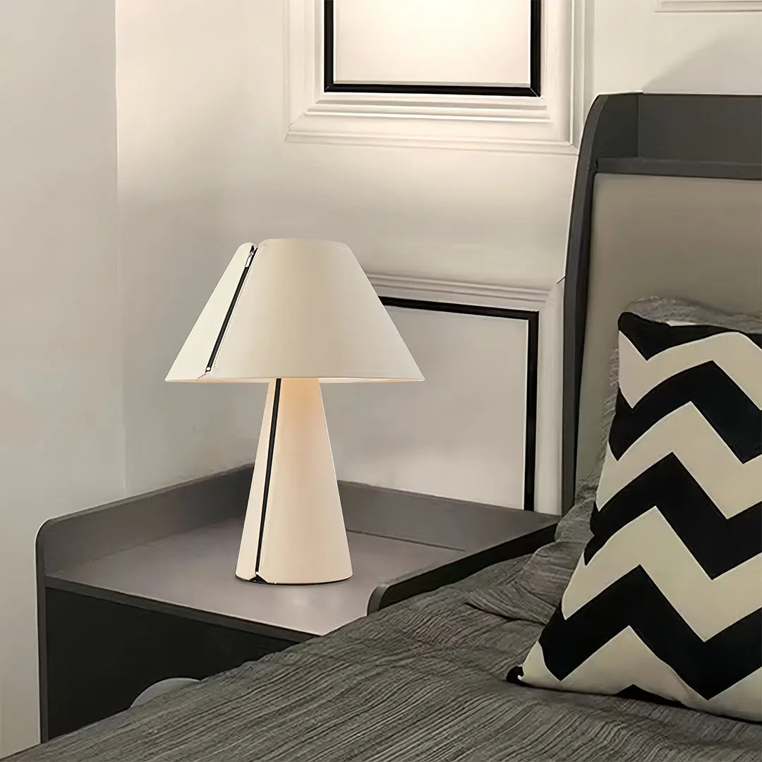Elegant Modern White Table Lamp with Pleated Shade for Bedroom Bedside Luxe