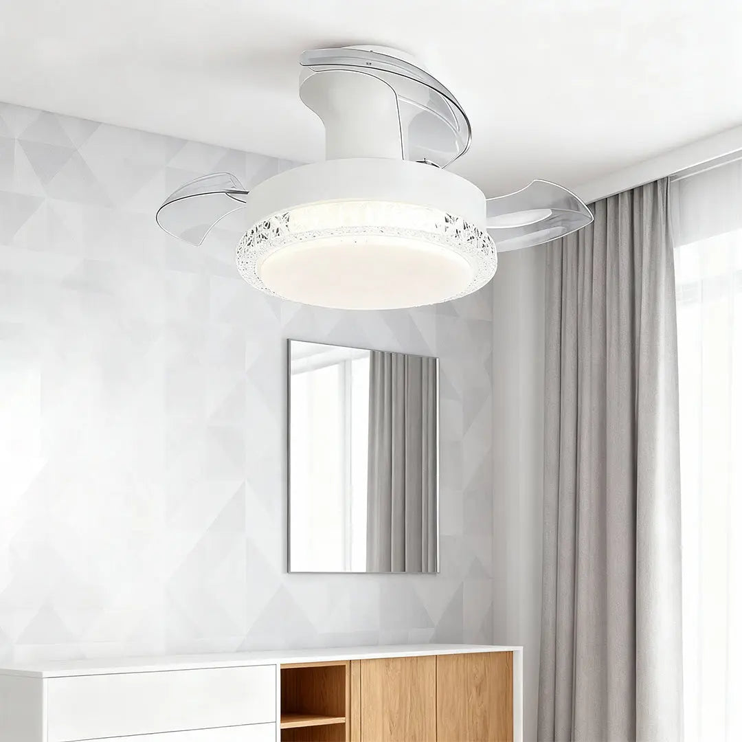 Quiet 3-Blade Flush Mount Ceiling Fan with Light Luxe