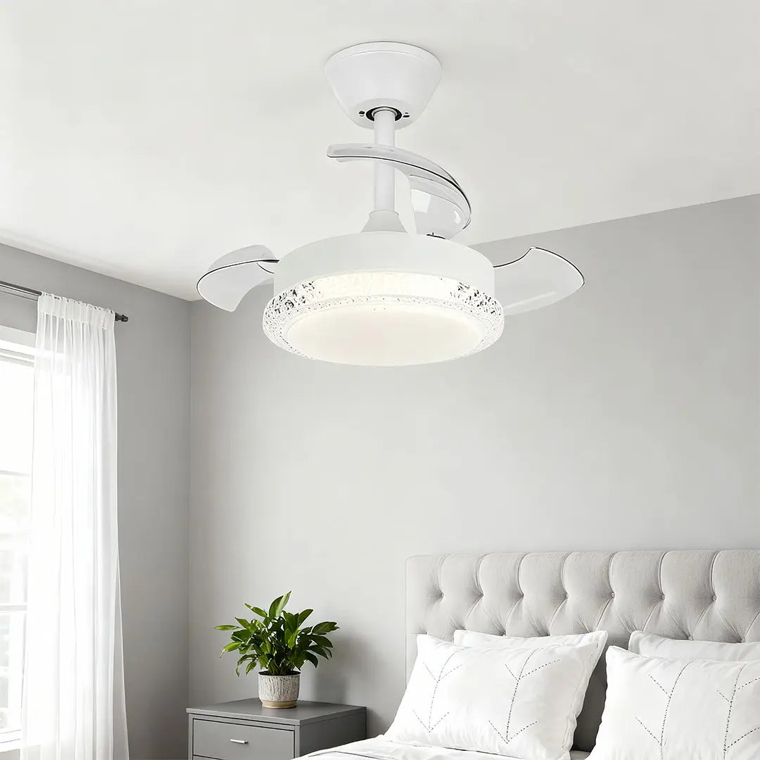 Quiet 3-Blade Flush Mount Ceiling Fan with Light Luxe
