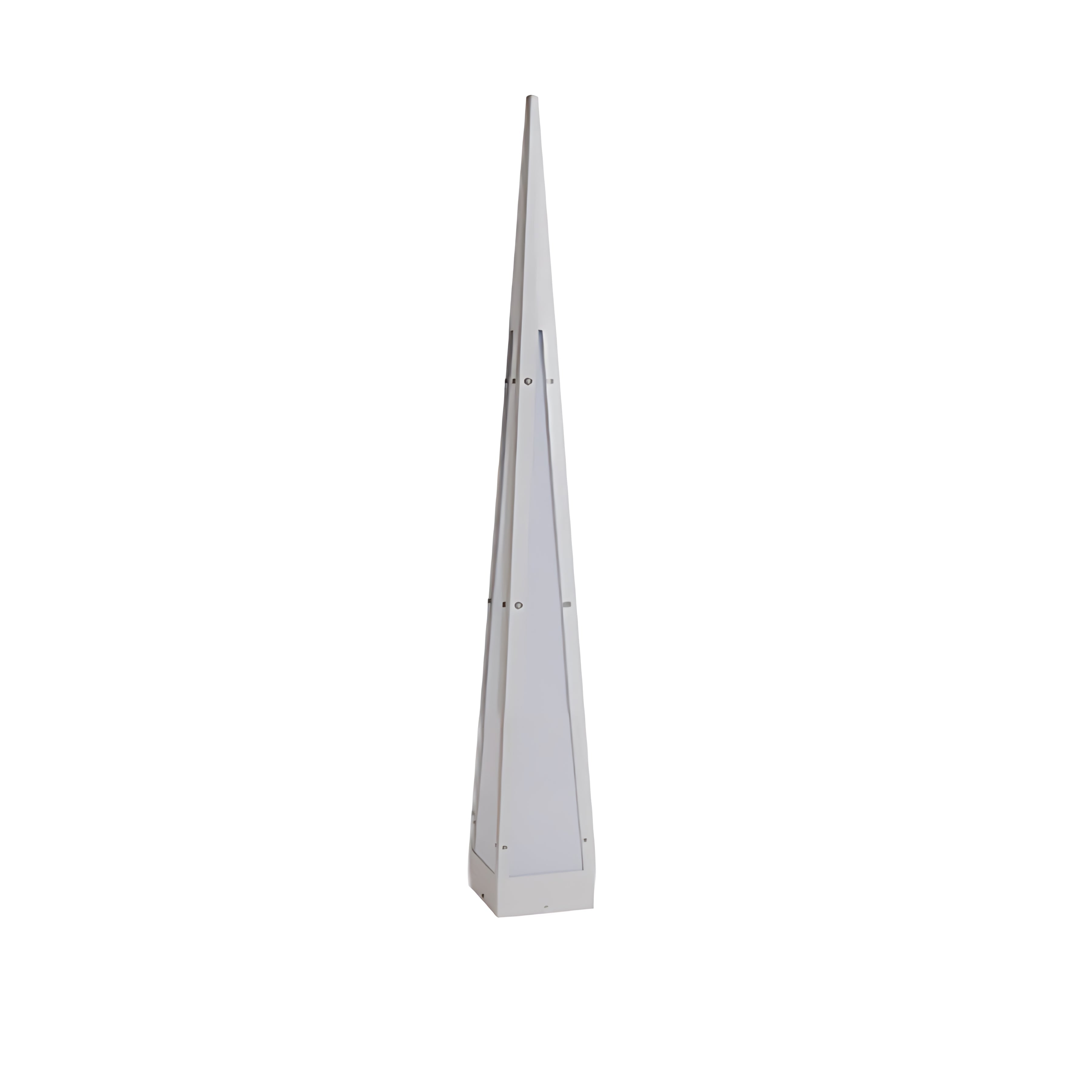 Pyramid Geometric Outdoor Floor Lamp — Stainless Steel, USB Rechargeable, 2W LED, IP54, 3000K Warm White