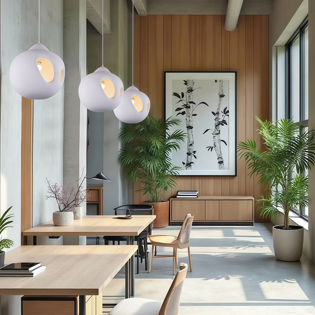 Wabi-Sabi Pendant Light — Metal, PS Shade, E27, 15.75" Wide, 59.1" Adjustable Chain