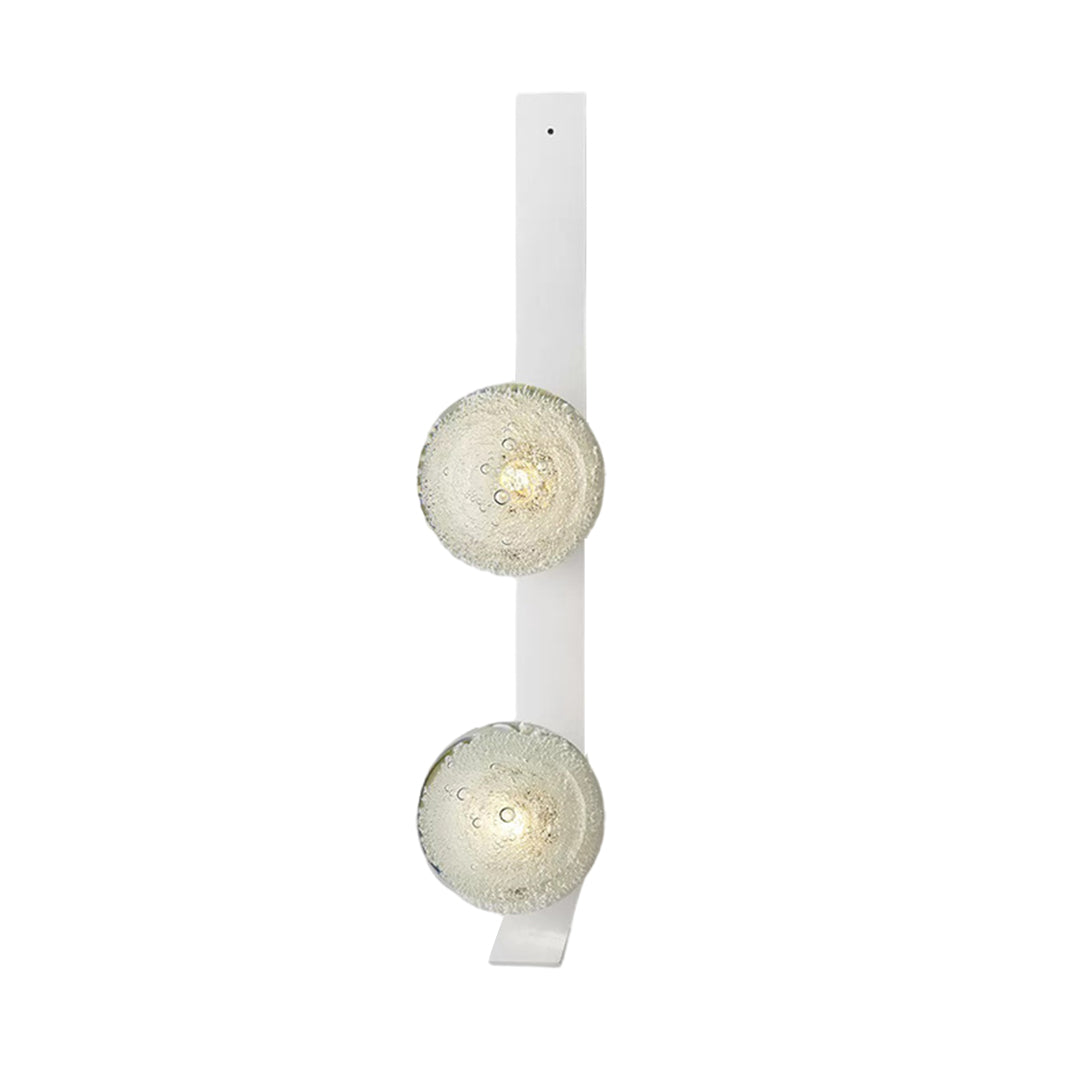 Glass Bubble Wall Sconce — Iron Frame, LED 3000K, Single 7W or Dual 14W, Gold / White / Black / Bronze