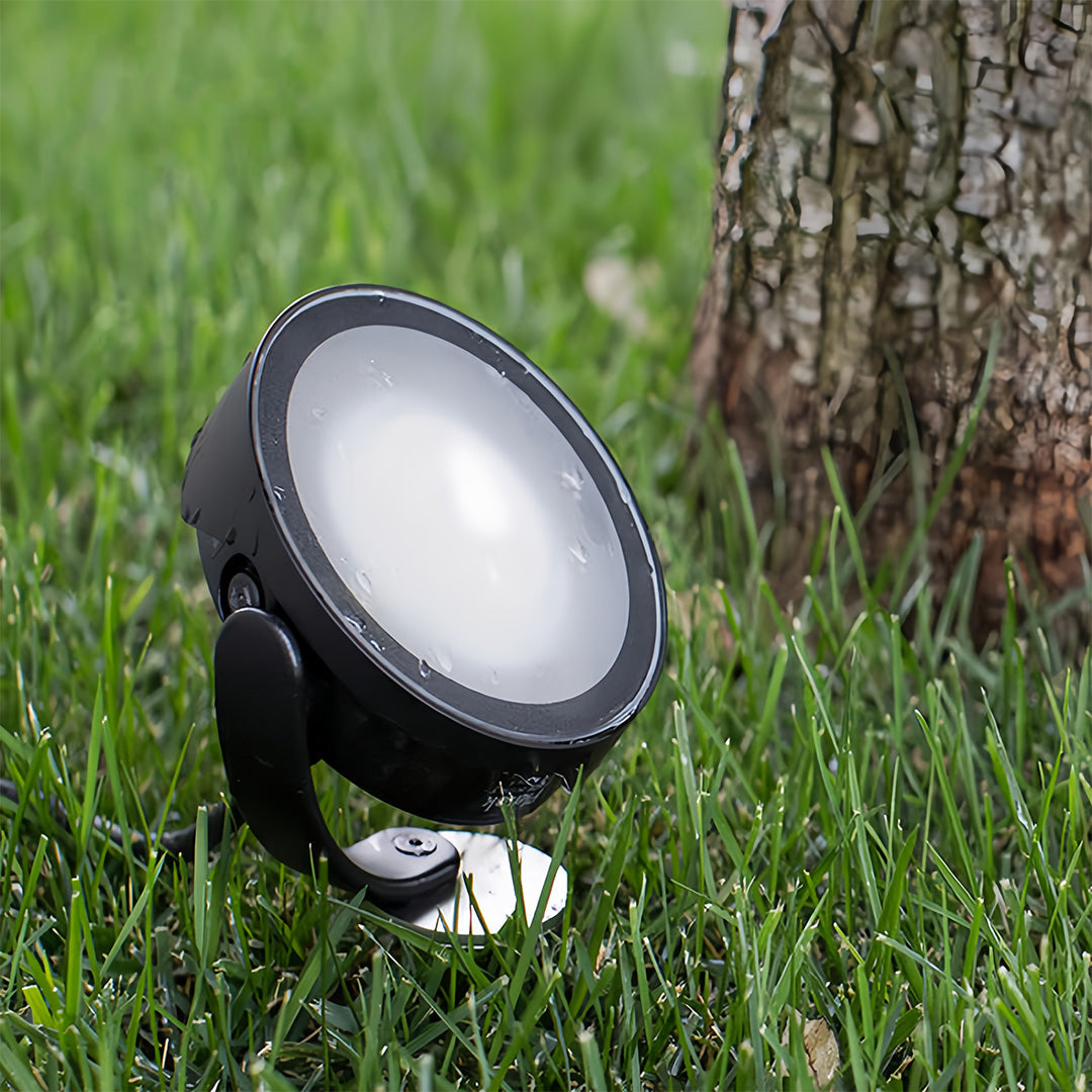Black Minimalist Outdoor Path Light — Aluminum & Glass, Hardwired LED, 5W/10W, IP65, Ground Stake or Base Mount