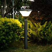 Simple Black Hard-Wired Bollard Light for Outdoor Garden Pathways