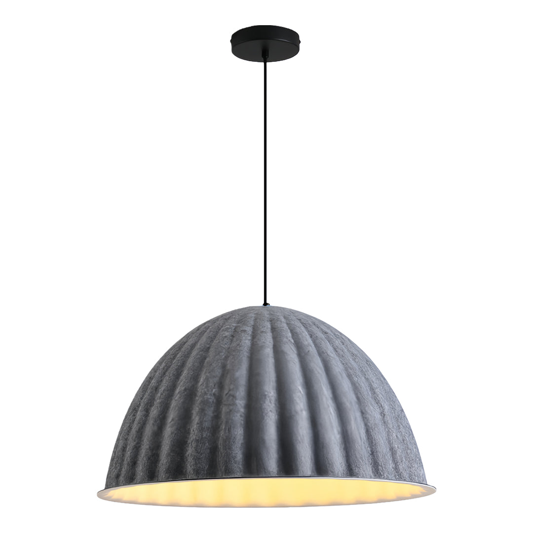 Pumpkin-Shaped Felt Pendant Light — PET Felt, Sound-Absorbing, E27, 14"–30" dia.