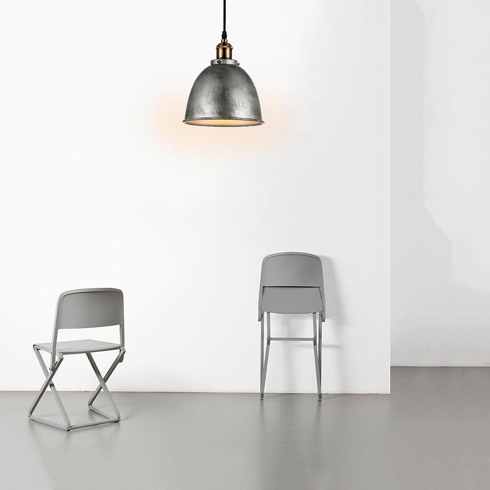 8" Rustic Dome Mini Pendant — Metal, Industrial Bowl, E26/E27, 60W, White / Cool White