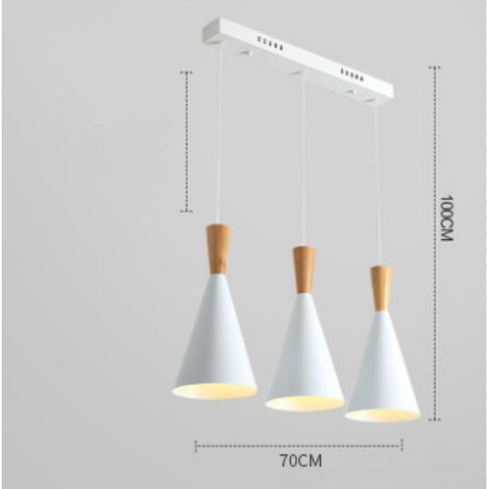 Modern Cone Cluster Pendant Light — White Metal, 1- or 3-Light, E27 LED, Adjustable Cord