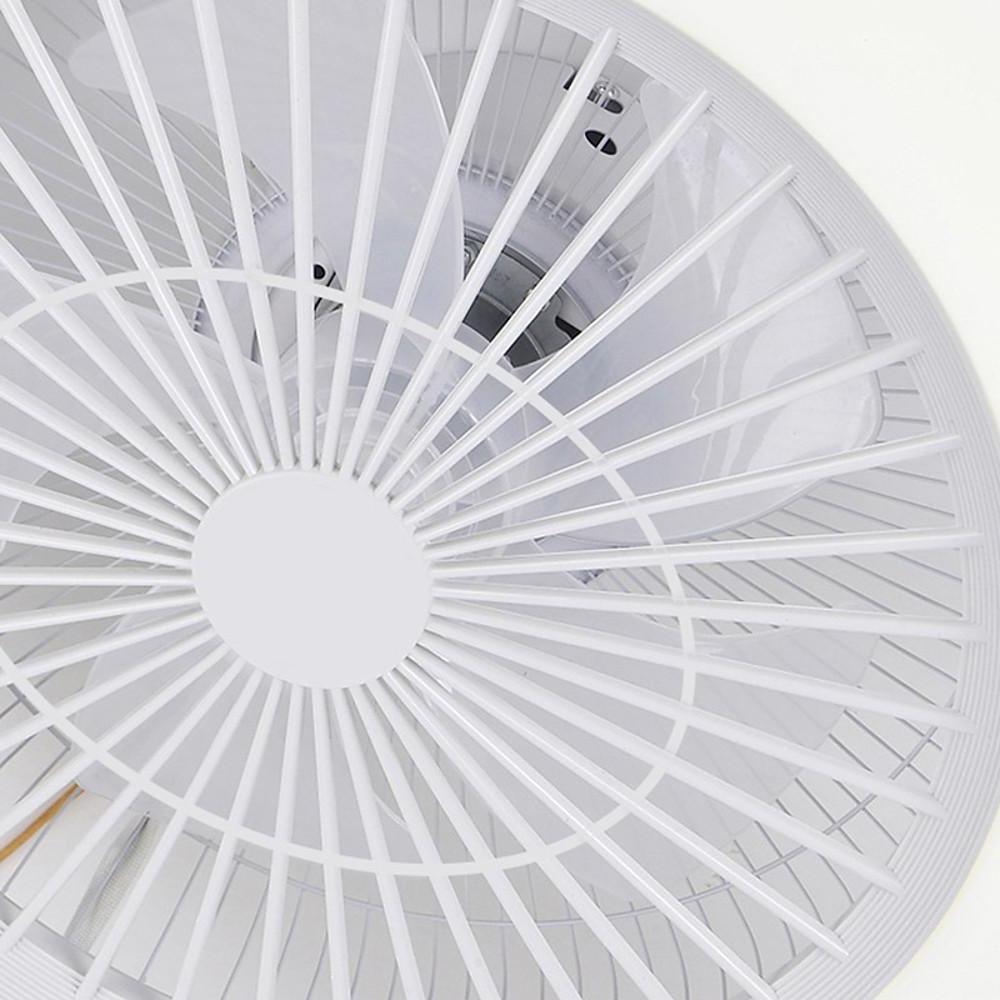 Bladeless Circular Flush Mount Ceiling Fan with Dimmable Light and Remote Control