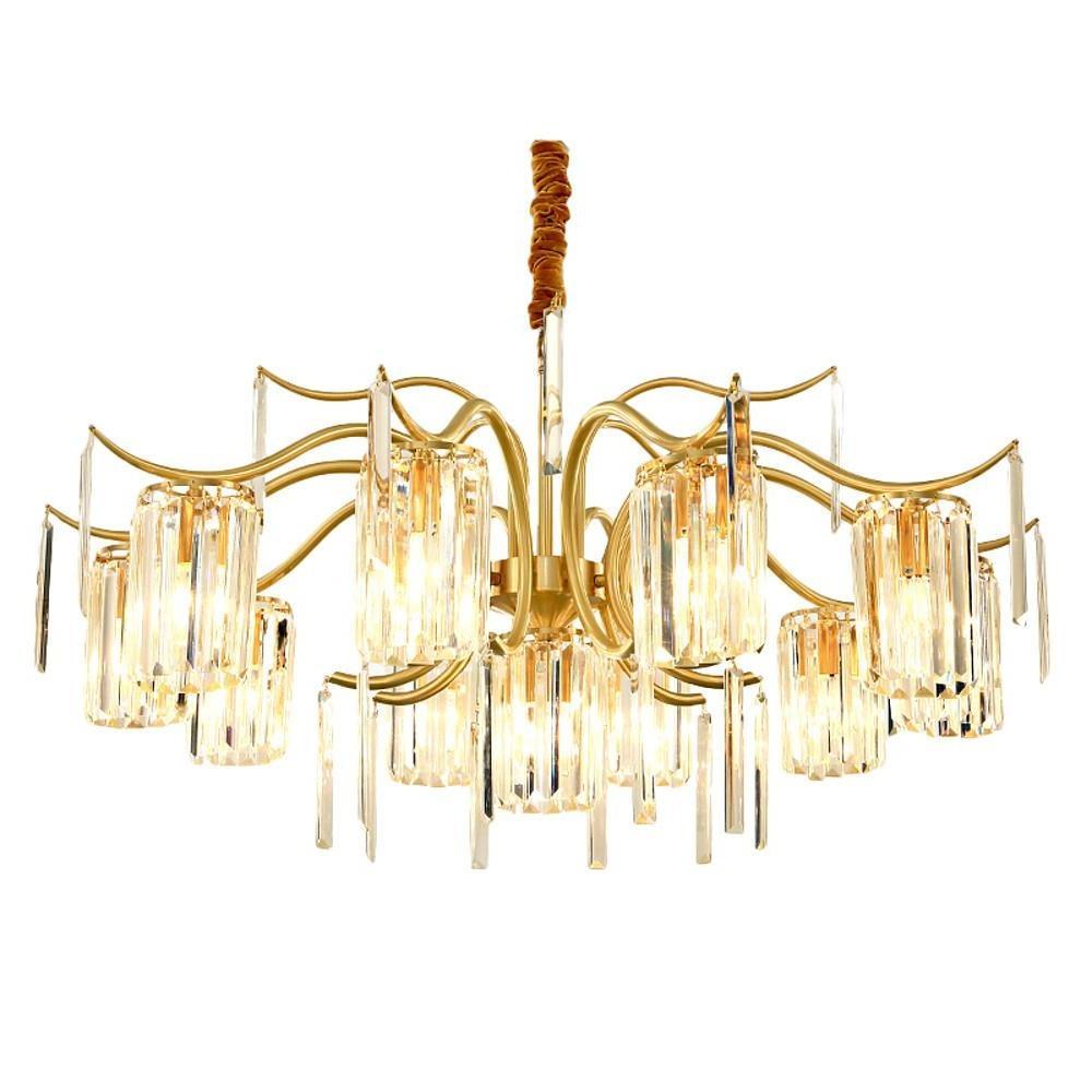 Modern Classical Crystal Chandelier — Copper and Gold, Glass and Crystal Accents, LED, 4- to 11-Light, 22"–39" Diameter