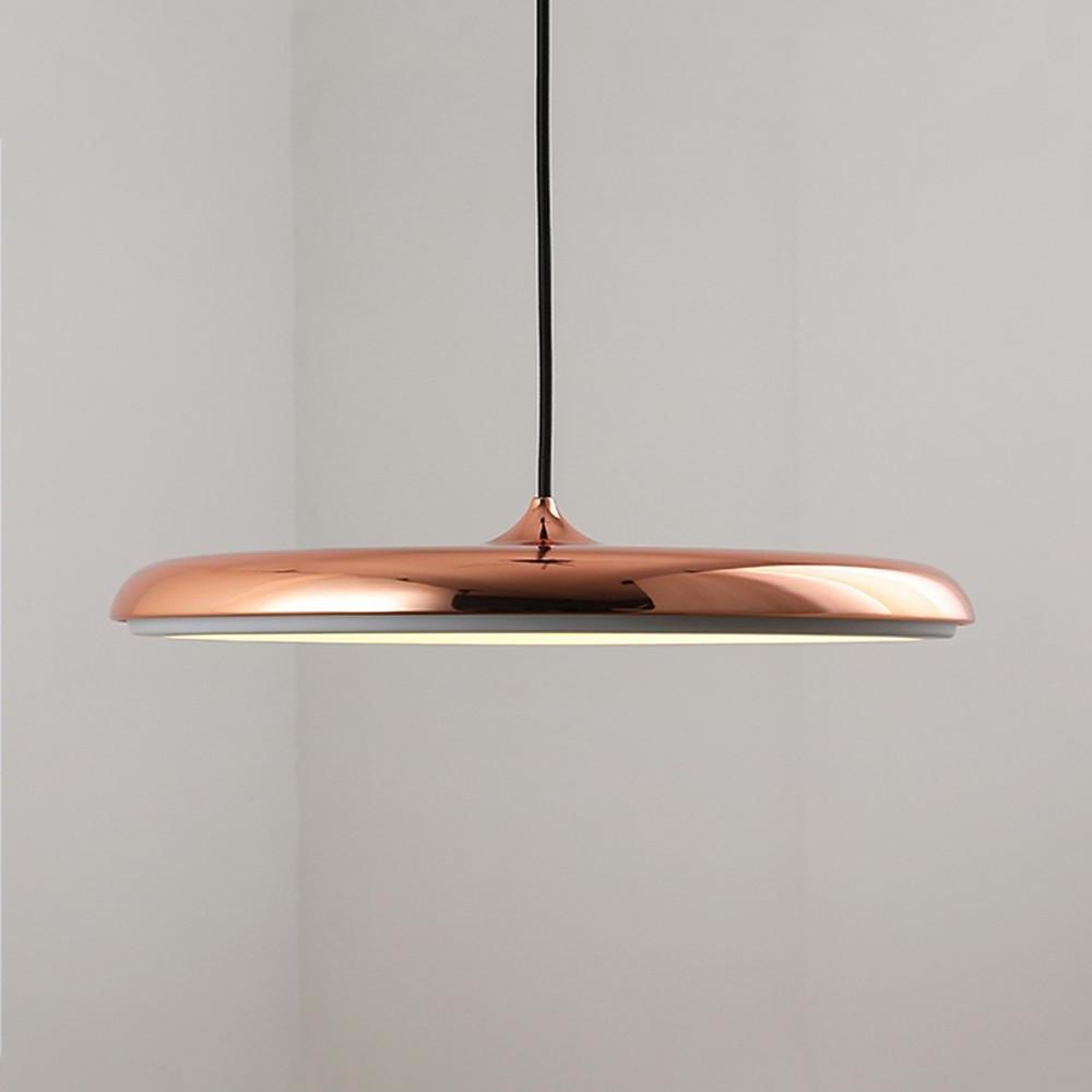 16" Adjustable Metal LED Pendant Light — Modern, 1-Light, 24W, Black or Gold