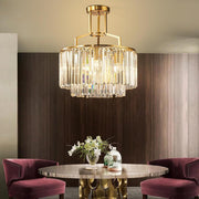 Round Crystal Chandelier — Copper, LED, 14" Diameter, E12/E14, Island Lighting