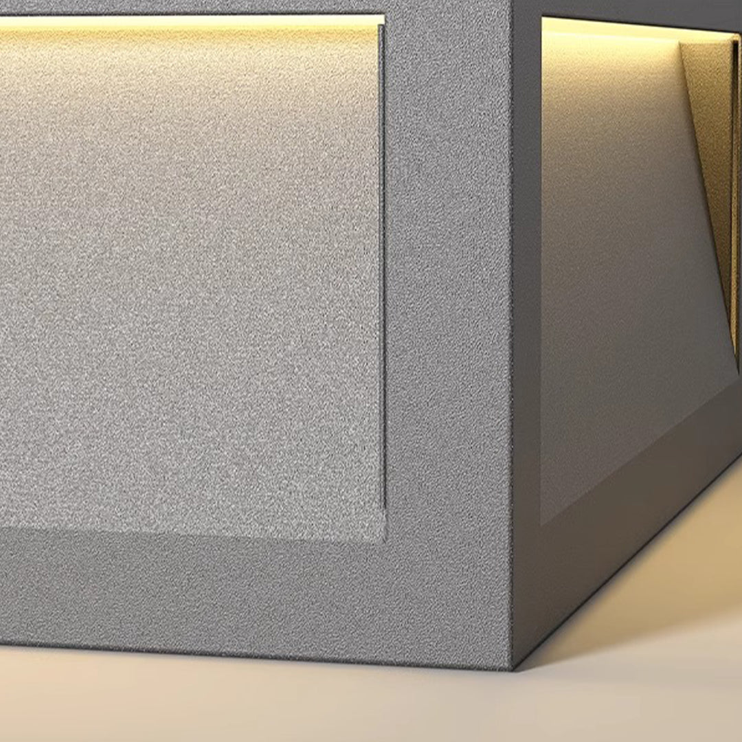Square Minimalist Pillar Light — Stainless Steel, LED 3000K, Solar or Hardwired, IP65, 7.9"–15.8"