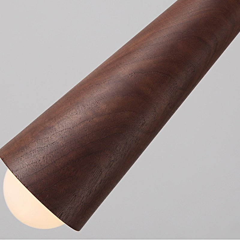 Wood Cone Mini Pendant — Copper, LED, Three-Step Dimming, Adjustable to 59.1"