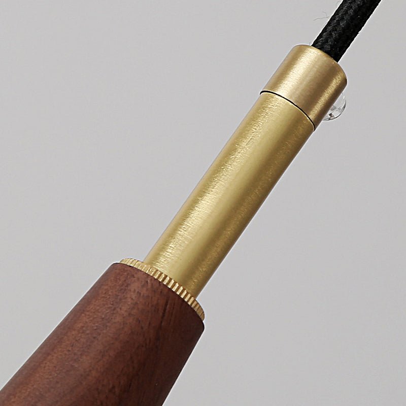 Wood Cone Mini Pendant — Copper, LED, Three-Step Dimming, Adjustable to 59.1"