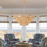 Zen Jute-Rope Chandelier — Iron Frame, Hand-Woven Natural Jute, 6-Light or 8-Light, E12, 59.1" Adjustable Chain