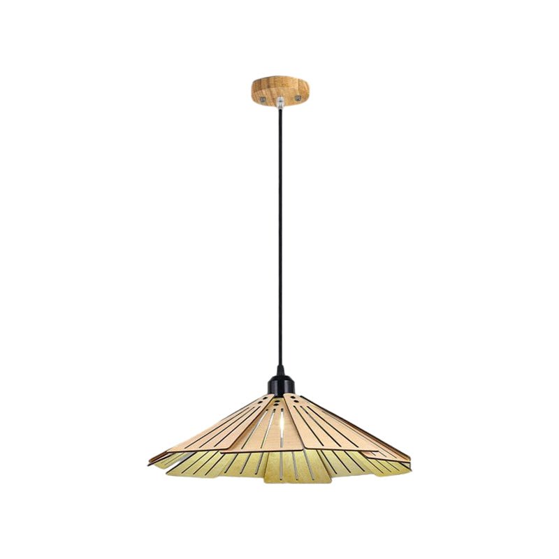 Wabi-Sabi Pendant Chandelier — Basswood, E27, Warm White 3000K, 13.8" Diameter, Dining Room